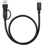 Nanocable Cable USB-C 3.2 Gen2 con cabezal intercambiable USB-C/USB-A a USB-C, 3m, Negro